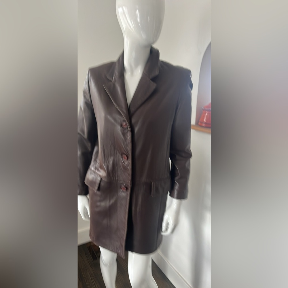 Vintage Women's  Brown Leather Coat